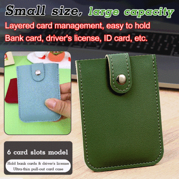 Multiple card slots stacked concealed pull-out card holder