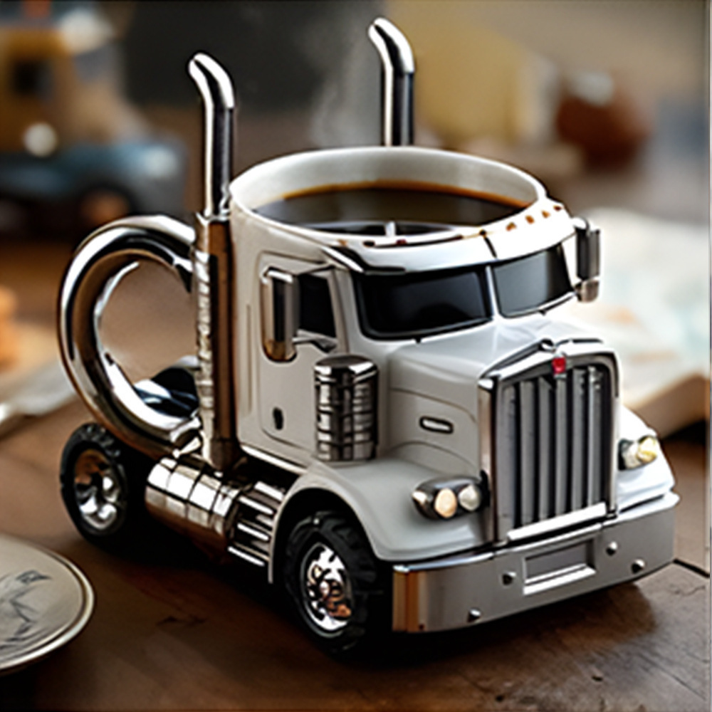 Semi Truck Coffee Mug – Handmade Creative Gift for Truck Lovers