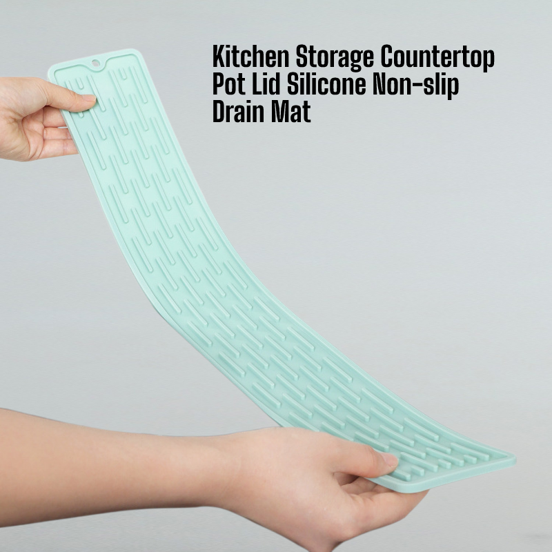 Kitchen Storage Countertop Pot Lid Silicone Non-slip Drain Mat