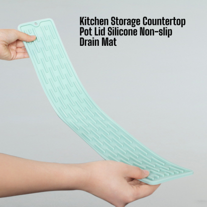 Kitchen Storage Countertop Pot Lid Silicone Non-slip Drain Mat