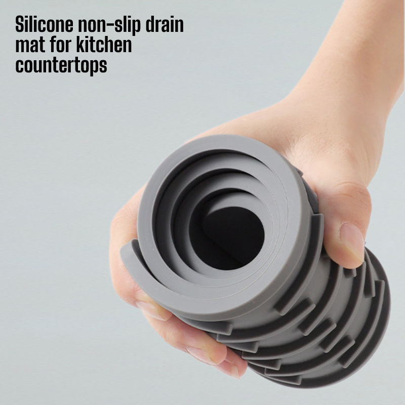 Kitchen Storage Countertop Pot Lid Silicone Non-slip Drain Mat