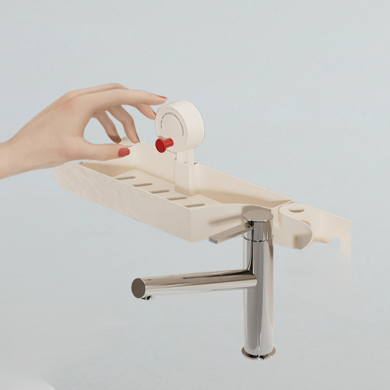 Wall-mounted bathroom storage rack