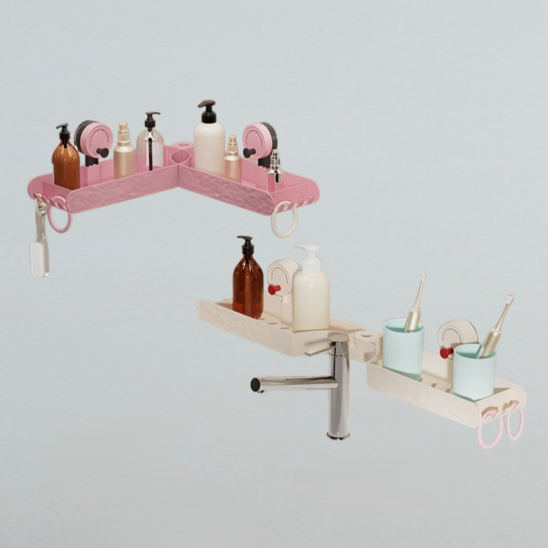 Wall-mounted bathroom storage rack