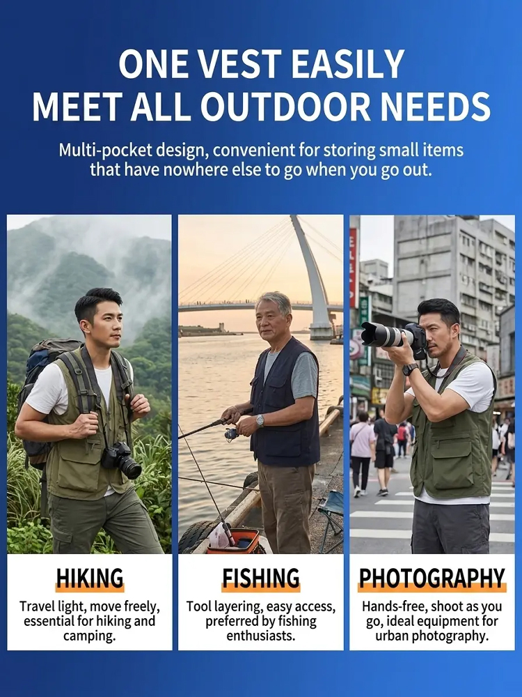 Multi-pocket Quick-dry Breathable Vest