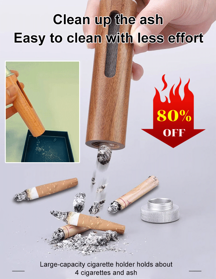 Portable ashtray with flick-free ashtray