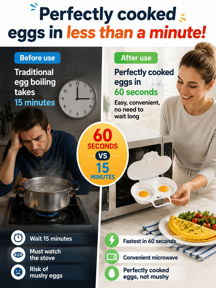Michelin-Grade Double Compartment Microwave Egg Steamer