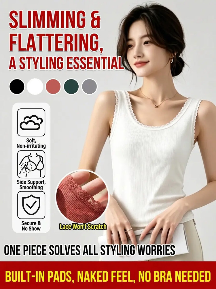 Japanese Style Slimming Soft Lace Versatile Tank Top