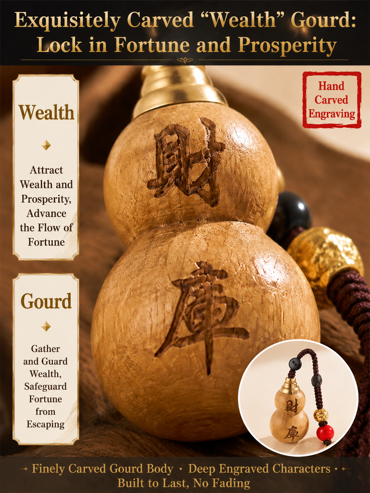 Boxwood Gourd Fortune Keychain