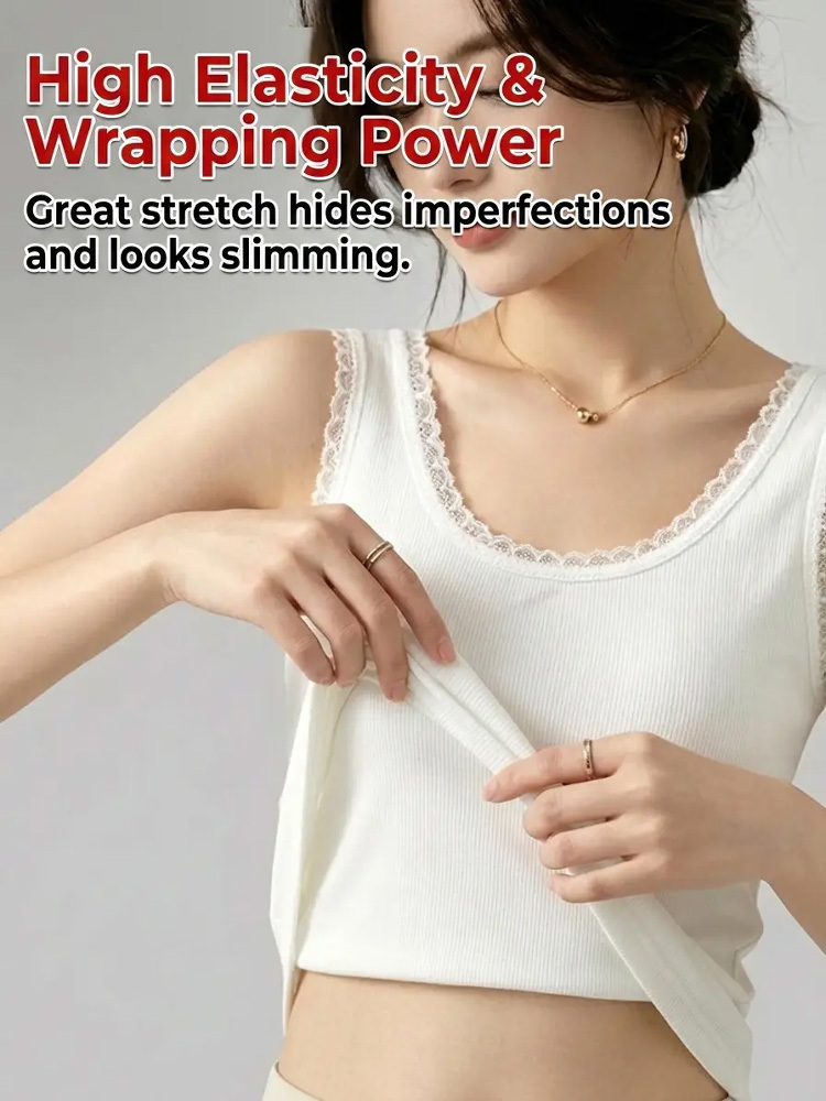 Japanese Style Slimming Soft Lace Versatile Tank Top