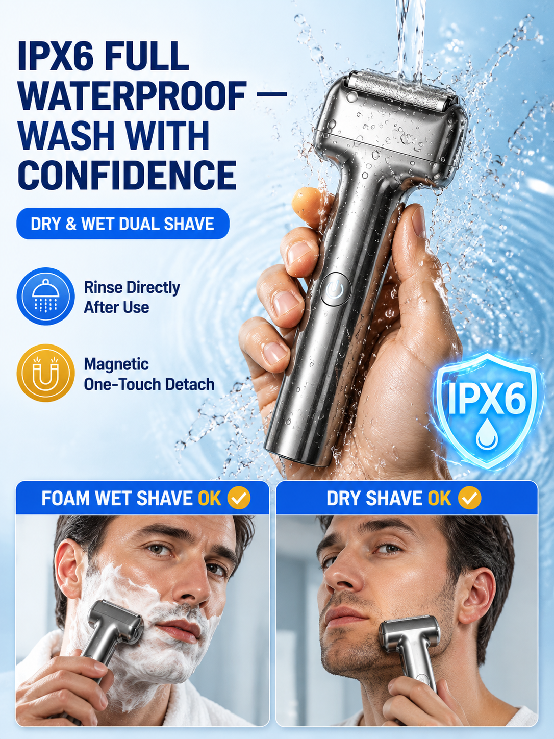 【Three-Blade Integrated】Reciprocating Shaver