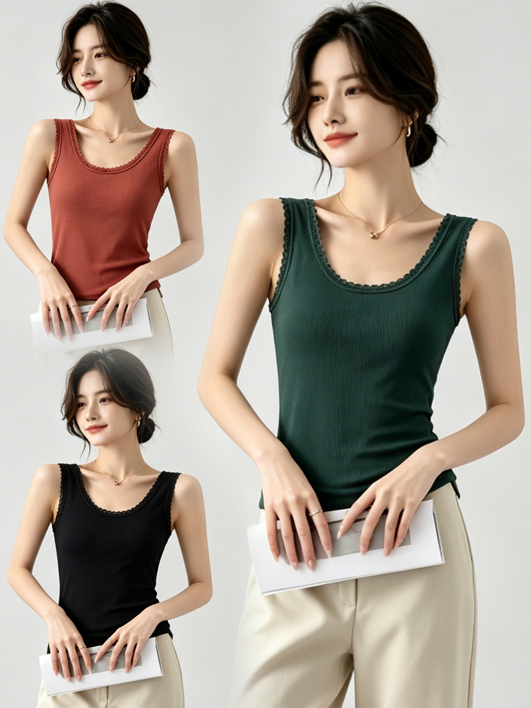 Japanese Style Slimming Soft Lace Versatile Tank Top