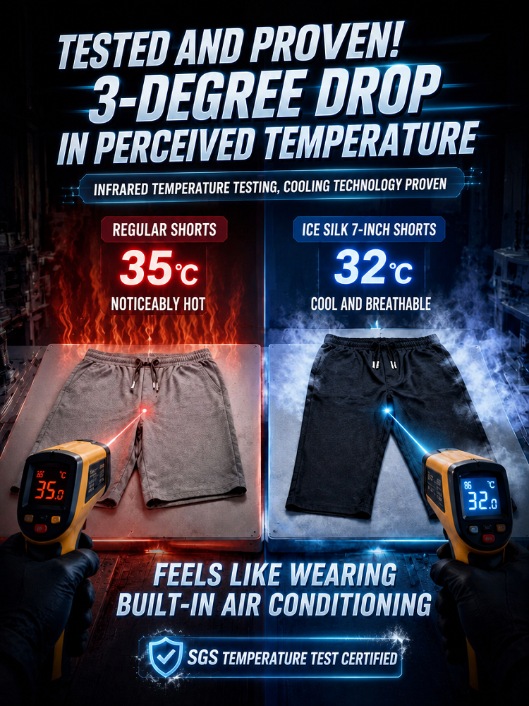 Summer Ice Silk Breathable Casual Men's 7/8 Pants