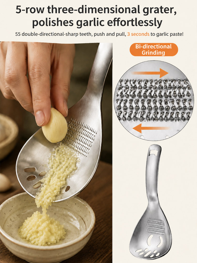 Multi-functional Stainless Steel Grinding Spoon
