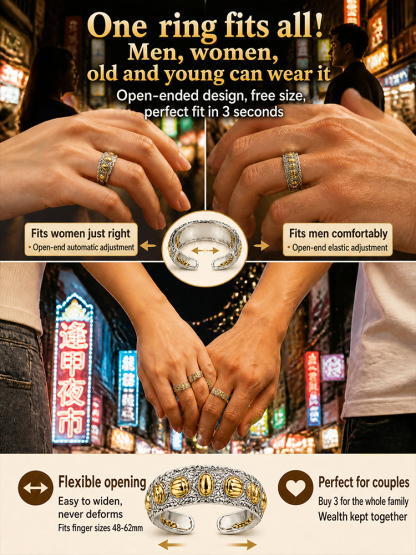 Seven-Grain Blessing Prosperity Ancient Rice Bead Ring