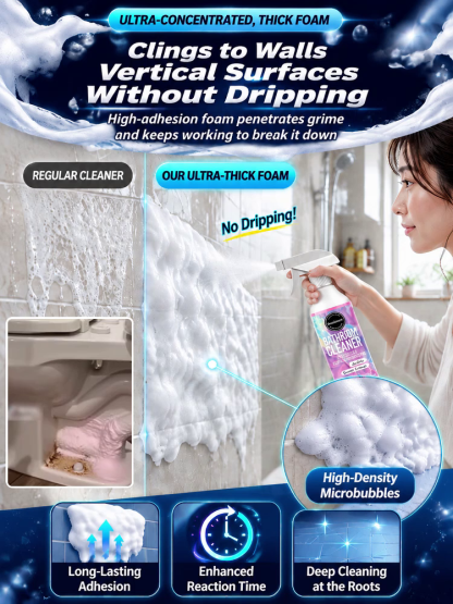 [Ultra-Powerful Stain Removal in 3 Seconds] No-Scrub Multifunctional Bathroom Cleaning Spray