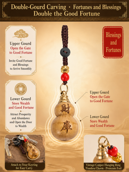Boxwood Gourd Fortune Keychain