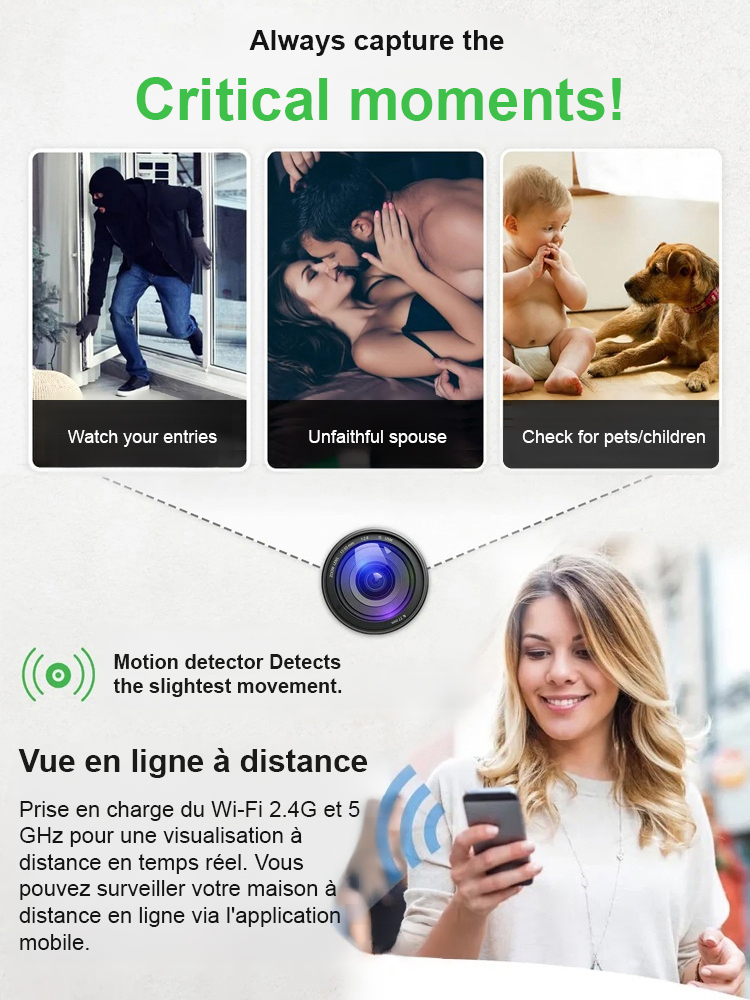 [Upgraded super invisible] No-plug camera