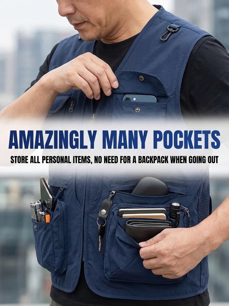 Multi-pocket Quick-dry Breathable Vest