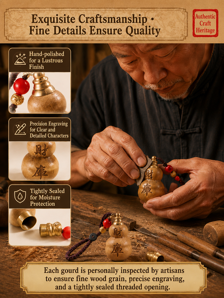 Boxwood Gourd Fortune Keychain