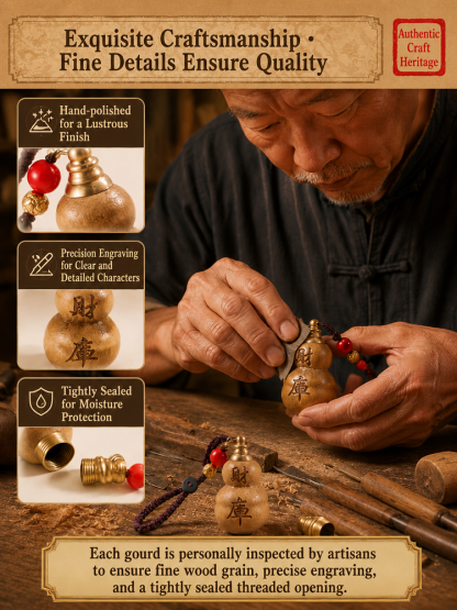 Boxwood Gourd Fortune Keychain