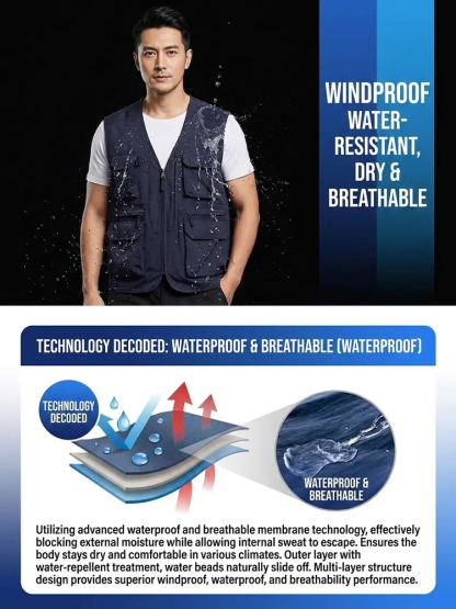 Multi-pocket Quick-dry Breathable Vest
