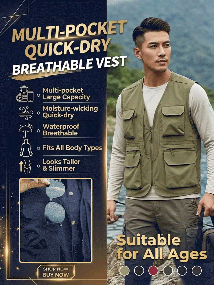Multi-pocket Quick-dry Breathable Vest