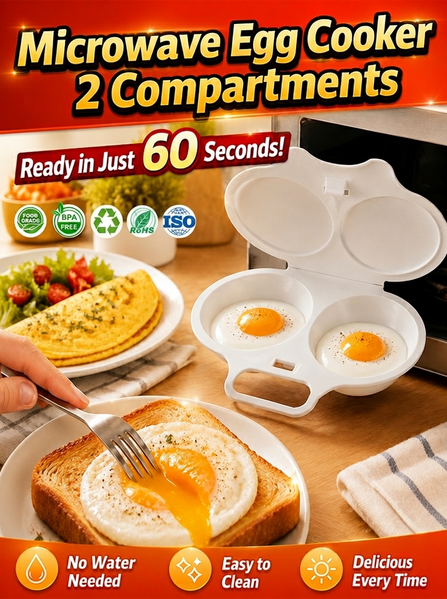 Michelin-Grade Double Compartment Microwave Egg Steamer