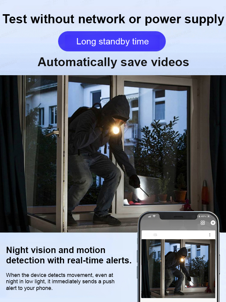 [Upgraded super invisible] No-plug camera