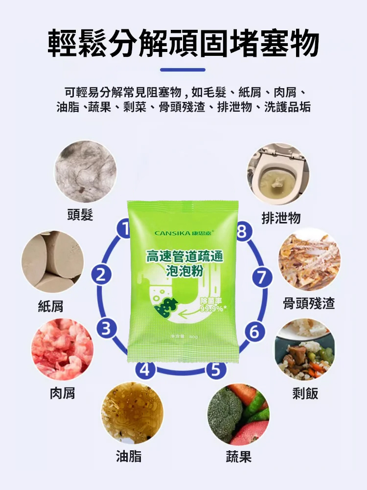 [Say goodbye to flying insects and deodorize] Multi-effect pipe cleaning bubble powder