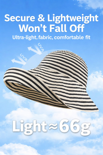 Vintage Striped Wide Brim Bucket Hat