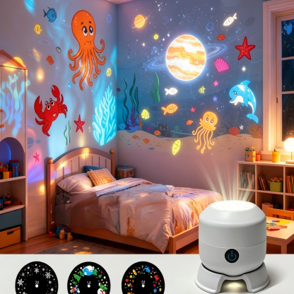 360° Rotating Holiday Projector Light | HD Clear Projection | Multi-Theme Decoration Light for Christmas, Birthday Parties & Kids' Bedroom | Eye-Safe Design