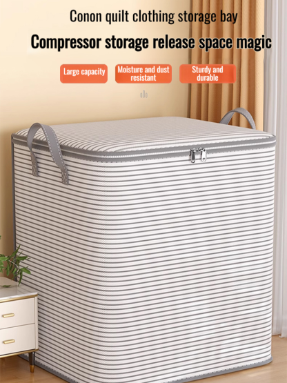 Giant Waterproof Storage Bag | Thickened Mold-Proof Fabric | Reinforced Handles | Collapsible | Large Capacity | Clothes Bedding Organizer | Dustproof Zipper Box