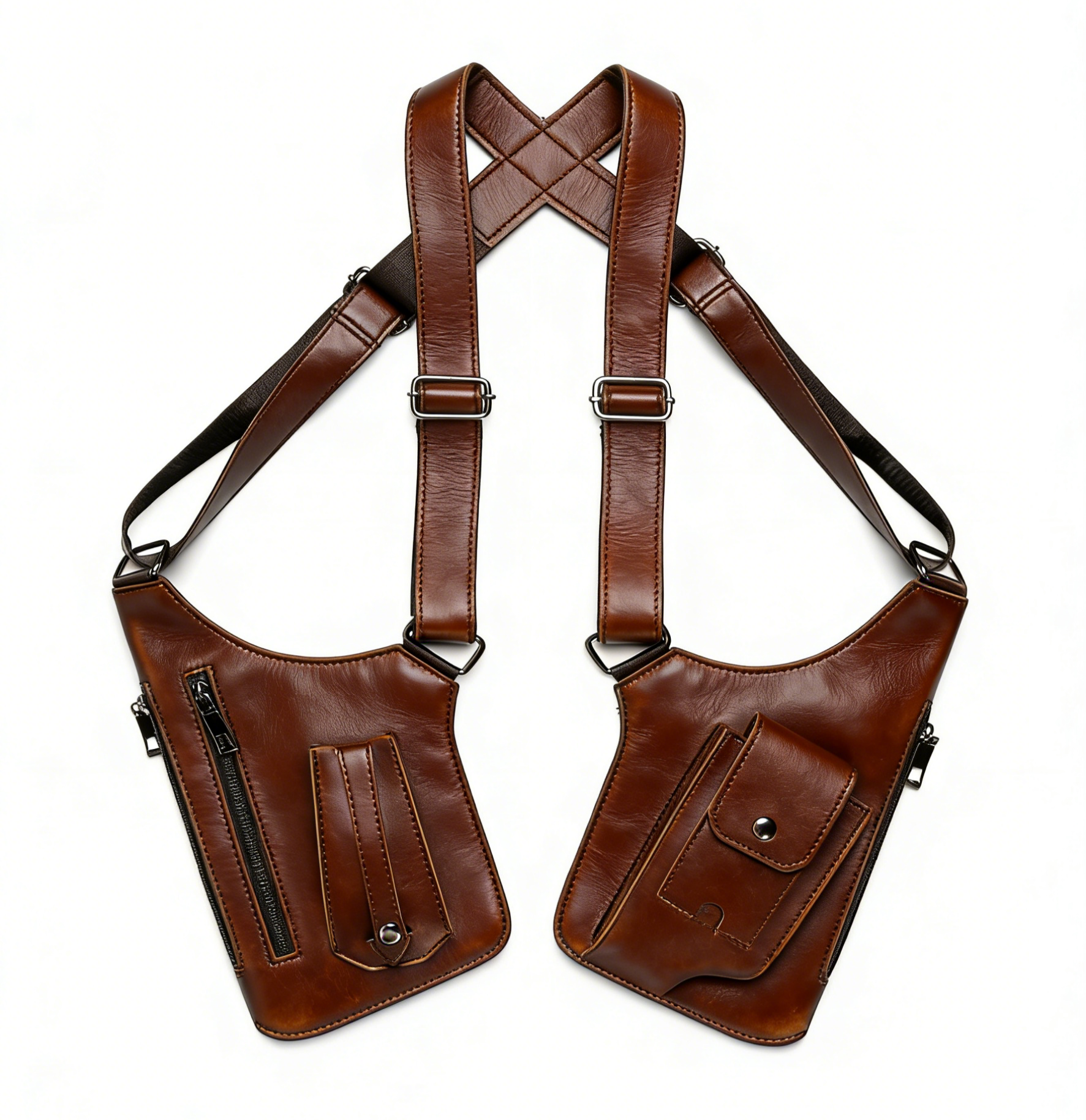 Premium Leather Underarm Shoulder Bag: Adjustable Anti-Theft Holster Design for Men & Women