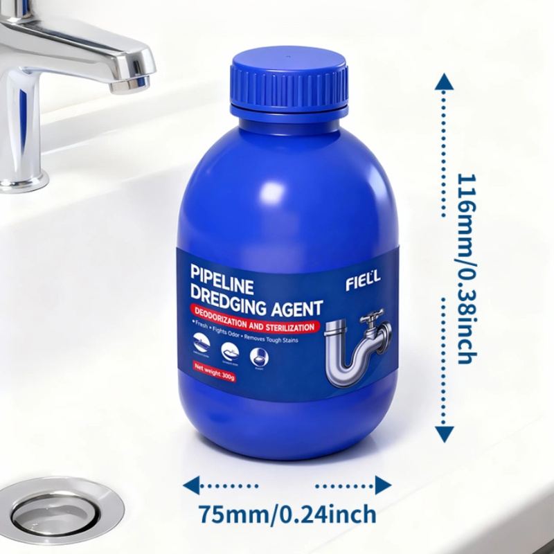Bacteria and deodorant Pipe cleaner Pipe Unclogger Fast and efficient Blue Bottle Save time and effo