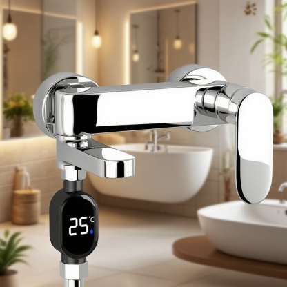Smart Digital Shower Water Temp Display: High-Precision LED Monitor with Easy-Change Battery, Waterproof for Baby Bath Safety