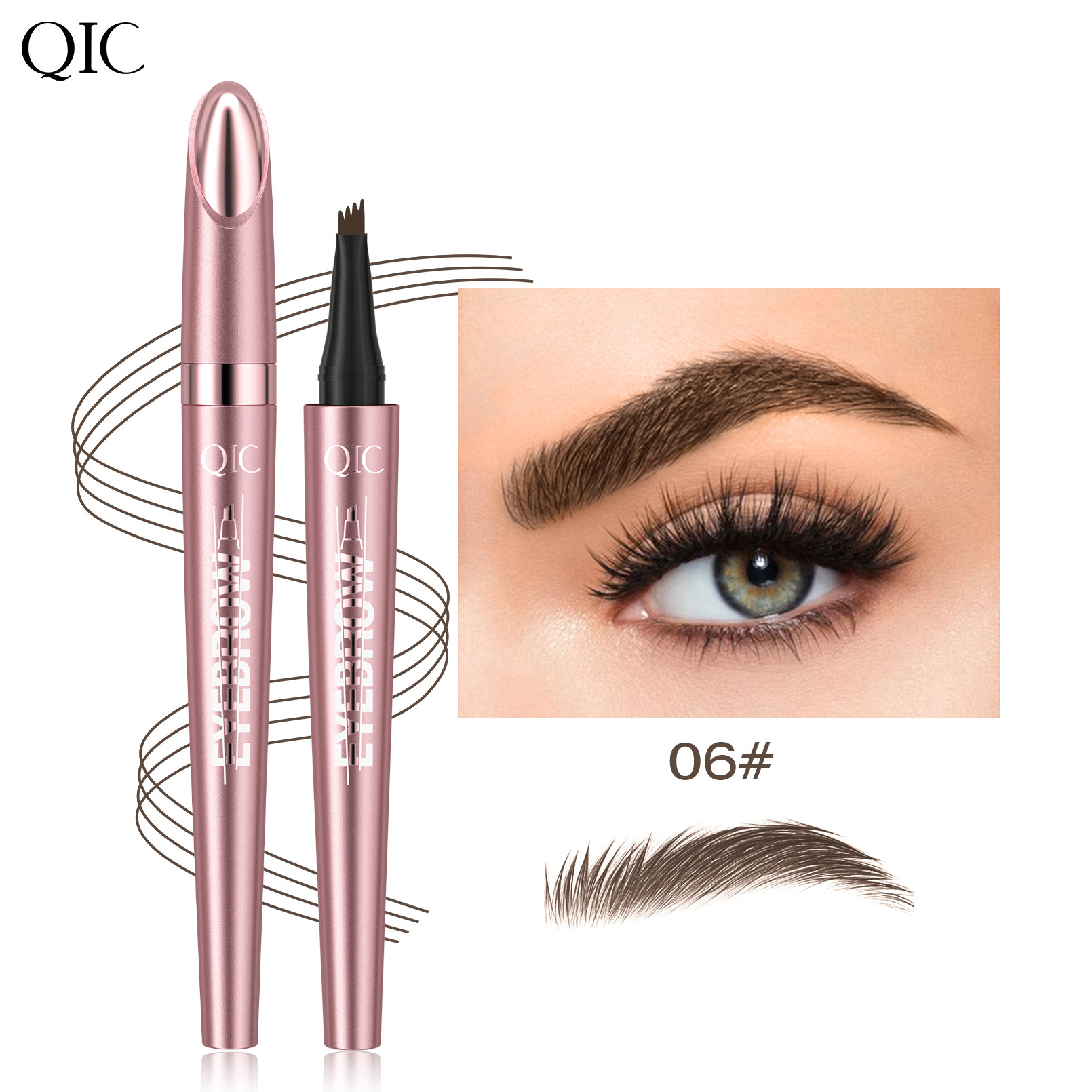 4-Tip 3D Microblade Eyebrow Pen - Sweatproof & Smudge-Proof for Natural-Looking Brows