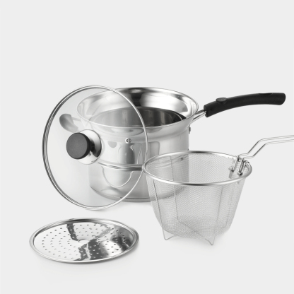 Multi-purpose cooking pot for steaming, frying, braising and simmering [buy one and get four]
