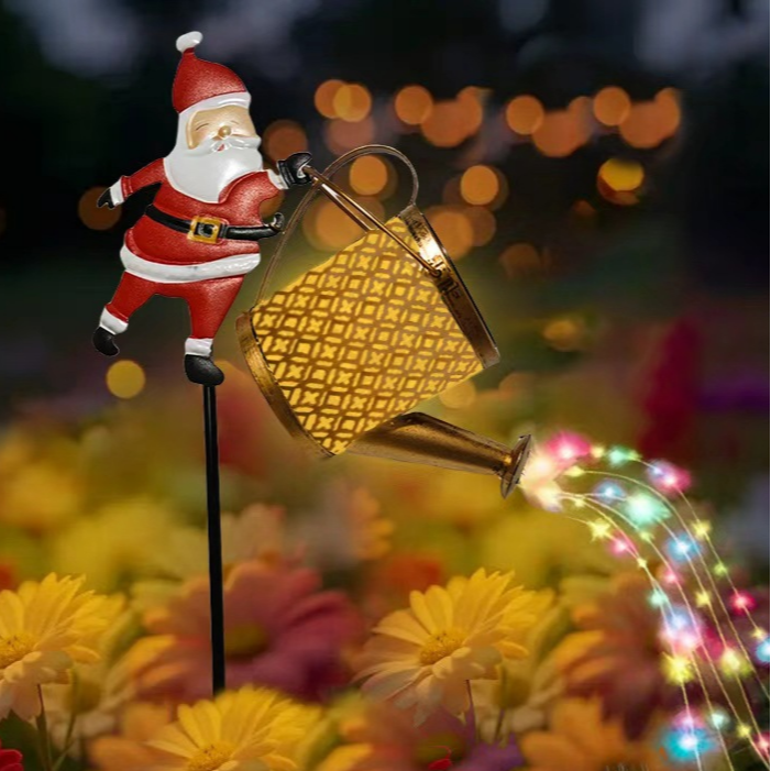 New Santa Claus Lantern Solar-Powered Light-Up Hollowed-Out Water Bottle