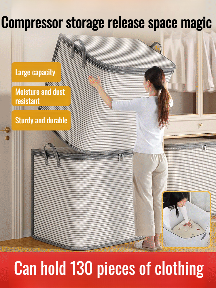 Giant Waterproof Storage Bag | Thickened Mold-Proof Fabric | Reinforced Handles | Collapsible | Large Capacity | Clothes Bedding Organizer | Dustproof Zipper Box