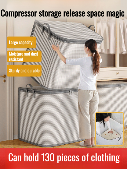 Giant Waterproof Storage Bag | Thickened Mold-Proof Fabric | Reinforced Handles | Collapsible | Large Capacity | Clothes Bedding Organizer | Dustproof Zipper Box