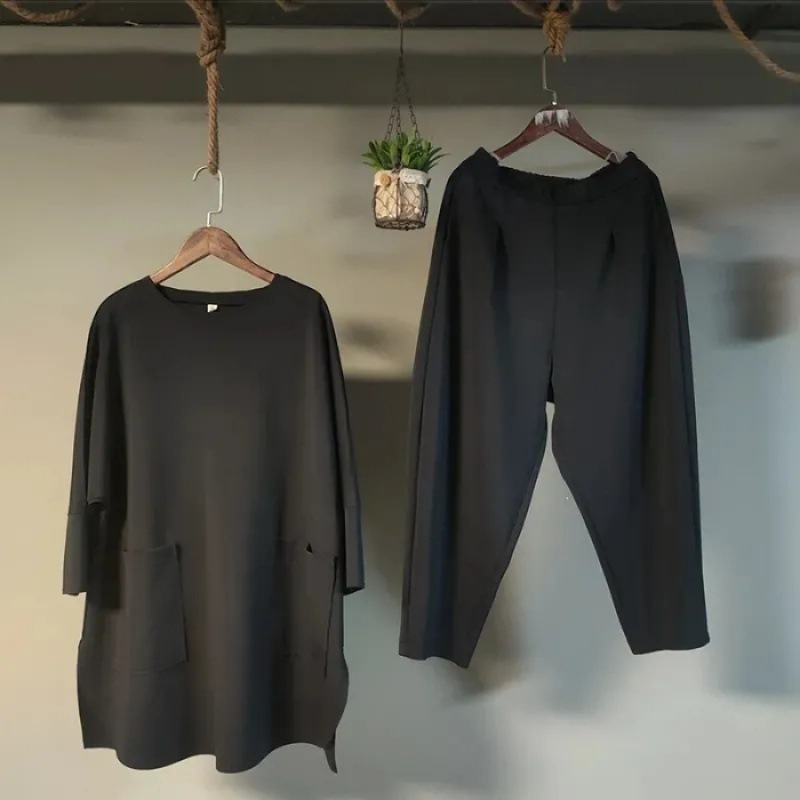 High-end solid color two-piece set