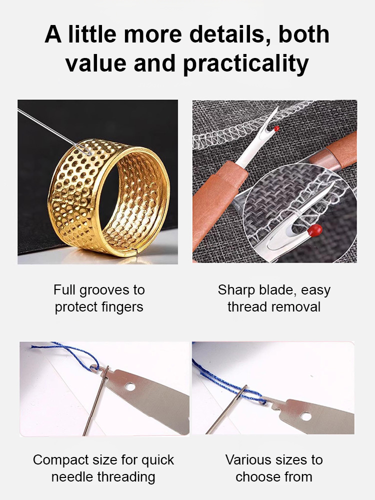 [Great Value 34-Piece Set] Large Hole Steel Needle Sewing Tool Set