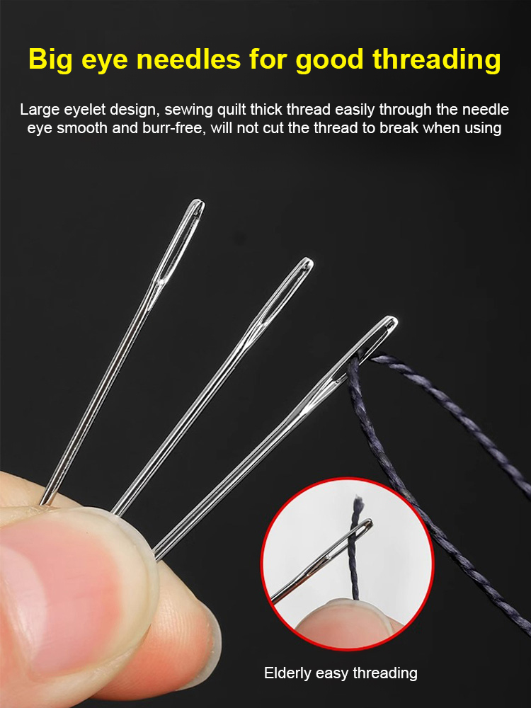 [Great Value 34-Piece Set] Large Hole Steel Needle Sewing Tool Set