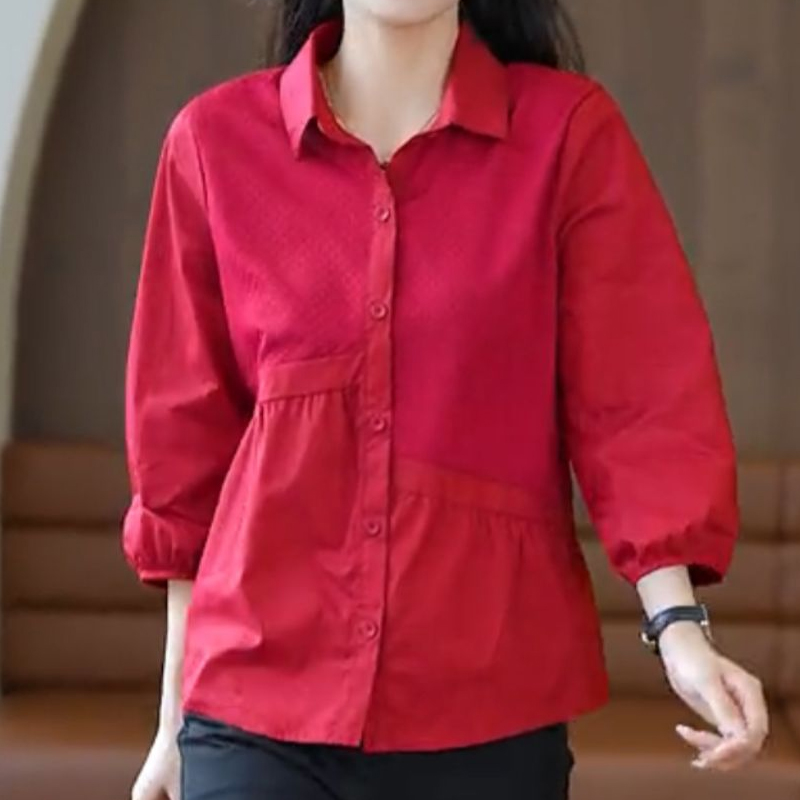 New stitching tummy tucking bracelet sleeve shirt