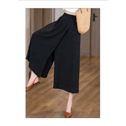 Lazy style slit casual skirt pants