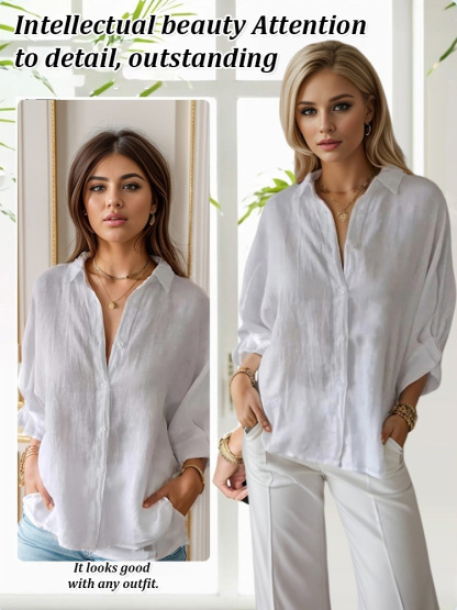 Cotton-Linen Shirt with Back Tie Design