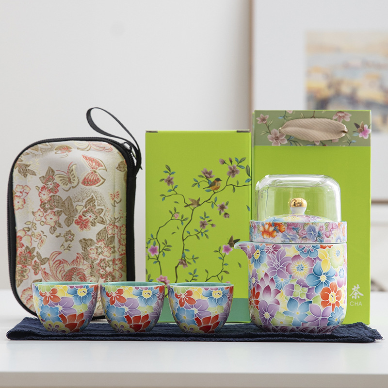 High-end enamel tea set