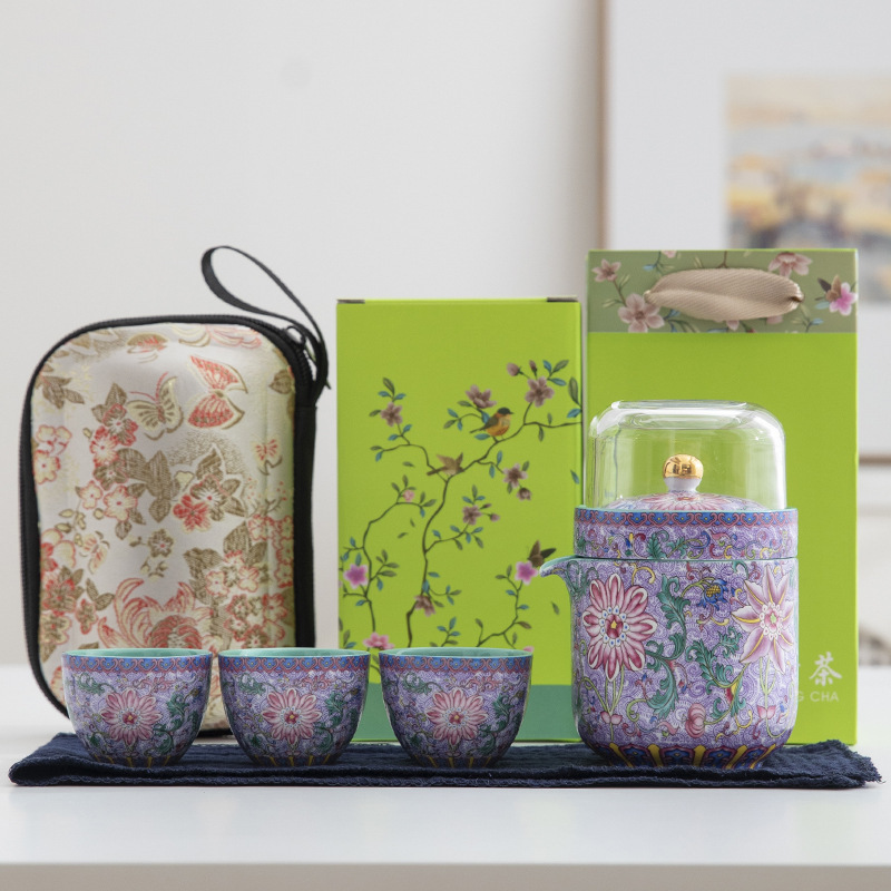 High-end enamel tea set