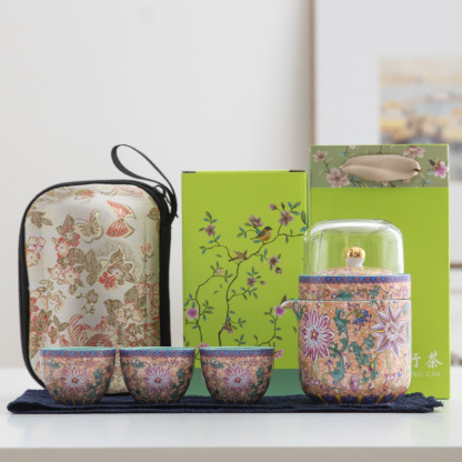 High-end enamel tea set
