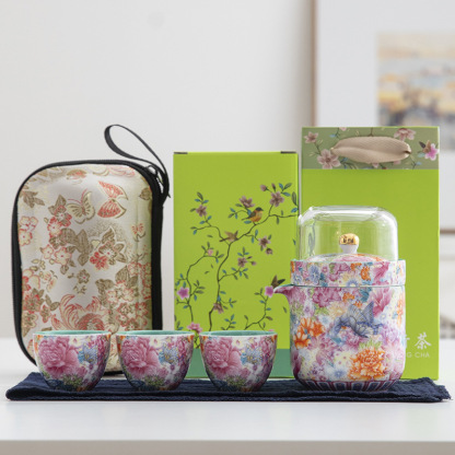 High-end enamel tea set